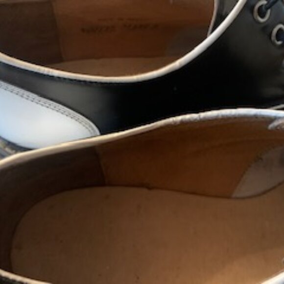 Fluevog Saddle Shoes, Black and White - Picture 1 of 5